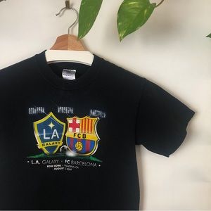Kids Black soccer shirt La Galaxy vs FC Barcelona